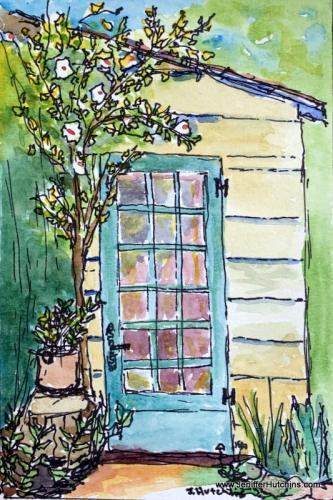 Garden Shed 5"x7" Watercolor SOLD