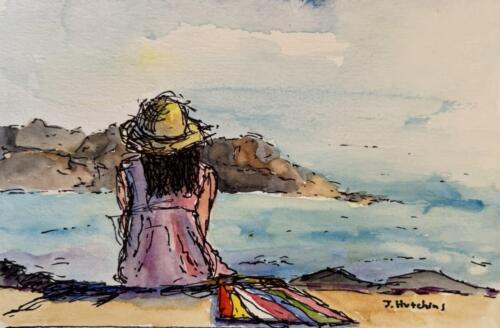 Agean Dreams, 4x6 Watercolor, $50