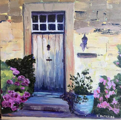 Bourton Curb Appeal, 8x8, acrylic on gallery wrapped canvas, $160