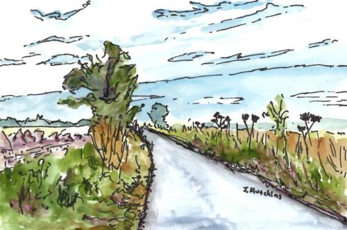 Road For One, 4x6 Watercolor, SOLD