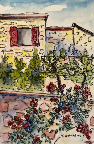 Garden At Hotel Leone, 4x6 Watercolor, $50