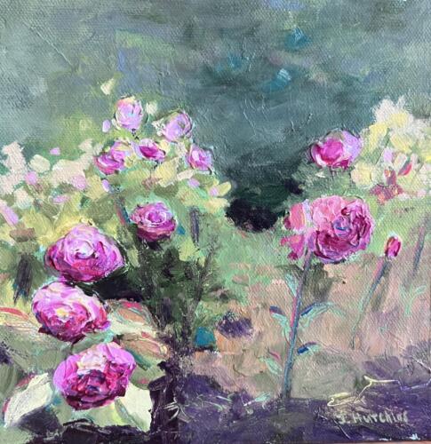 Smell The Roses, 8x8, acrylic on gallery wrapped canvas, $160